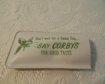 vintage 1970s advertising rain hat - "Corby's" liquor - rain hat in case