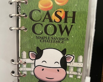 Cash Cow Savings Challenge Bundle: A6 Budget Binder with Laminated Trackers