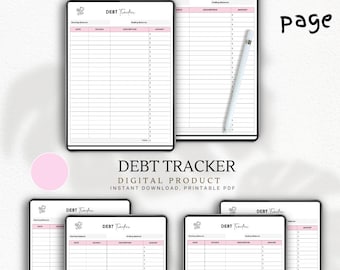 Printable Debt Tracker: Financial Planner, Money Management (Digital Download)