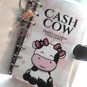 Pink Cash Cow A6 Budget Binder: Savings Challenge Trackers image 1