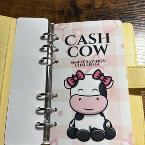 Pink Cash Cow A6 Budget Binder: Savings Challenge Trackers image 2