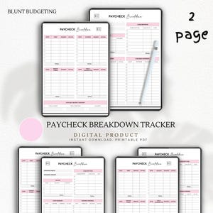 Paycheck Breakdown Tracker: Printable Budget Planner (Digital Download)