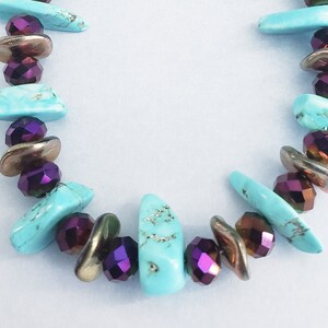 Southwest Inspired Faux Turquoise Necklace Perfect Length, Beaded Necklace by Styx River Art by Sherrie Styx