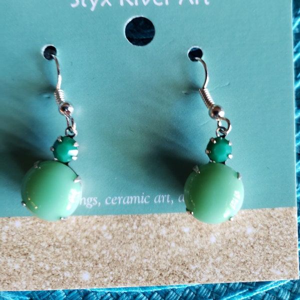 Perfect Tiny Drop Earrings have that Vintage Style Easy To Wear For Any Occasion, by Styx River Art