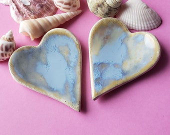 Ceramic Blue Heart Dish, Gift For Her by Styx River Art