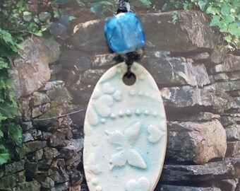 BUTTERFLY ceramic necklace by Styx River Art