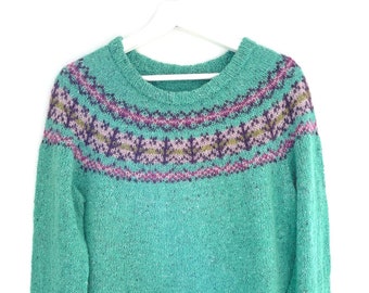 Colorwork yoke sweater knitting pattern, stranded colorwork sweater, fair isle knitting pattern, size XS to 5XL - Boreal
