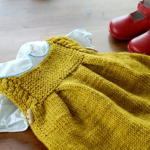 Knitting pattern pinafore dress with pleats, dress knitting pattern, baby girl knitting pattern (newborn to 6 years) - Honey Pie