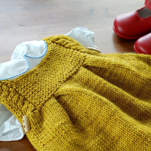 KNITTING Patternbaby Girl's Pinafore Dress With Striped Etsy