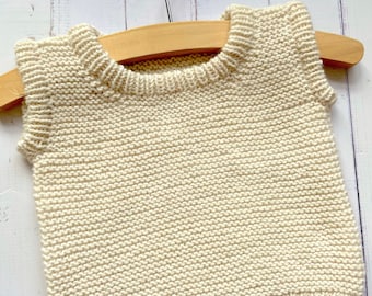 Knitting Pattern sleeveless sweater vest, knitting pattern vest - Garter vest