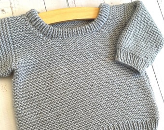 Knitting Pattern garter sweater, knitting pattern modern sweater - Garter pullover