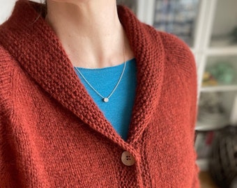 Grandpa cardigan knitting pattern, shawl collar cardigan knitting pattern with no-sew pockets, size XS to 5XL - My Opa Cardigan