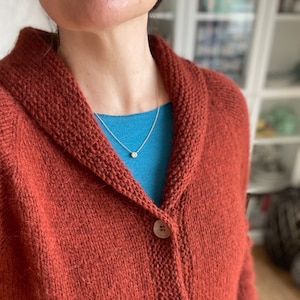 Grandpa cardigan knitting pattern, shawl collar cardigan knitting pattern with no-sew pockets, size XS to 5XL - My Opa Cardigan