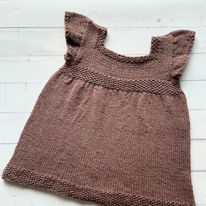 Timeless dress knitting pattern with seed stitch, dress or tunic for babies and girls, sizes 3mo to 10yo Fable Dress image 1