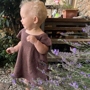 Timeless dress knitting pattern with seed stitch, dress or tunic for babies and girls, sizes 3mo to 10yo Fable Dress image 3