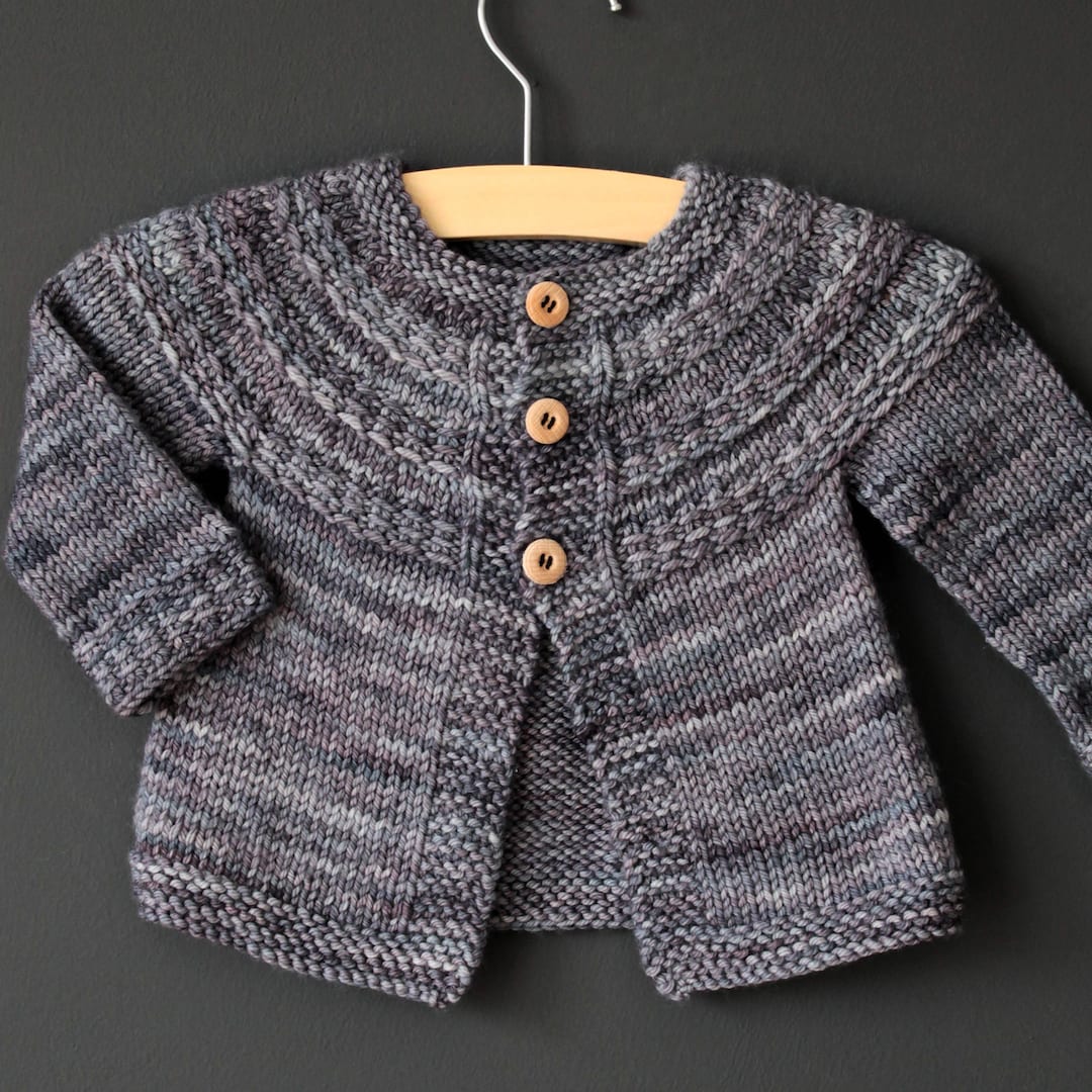 Textured Cardigan Knitting Pattern for Baby and Child, Top Down ...