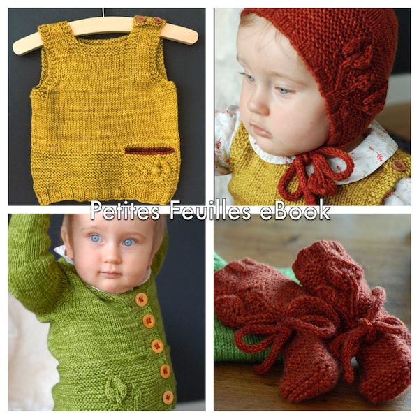 Petites Feuilles (Little Leaves) discounted bundle for 4 PDF knitting patterns