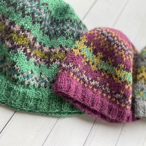 Knitting Pattern fair isle hat, knitting pattern colorwork hat, Baby Toddler Child Teen Adult - Boreal Hat
