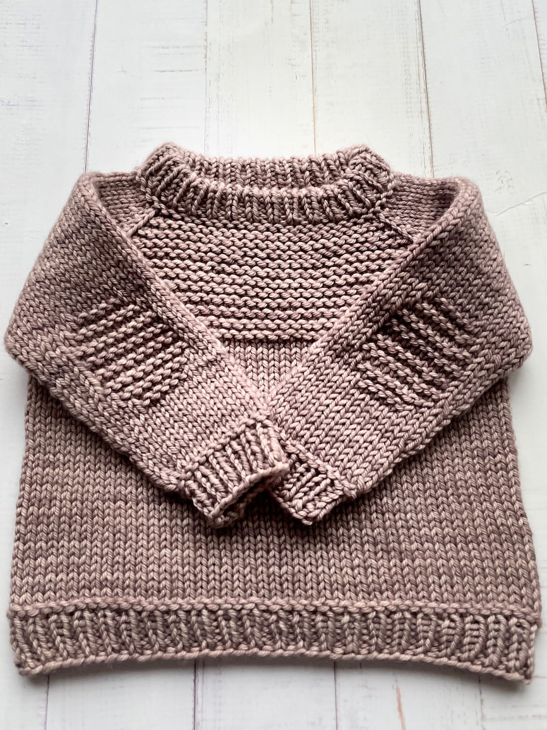 ンニットNKNIT pattern pullover sweat 130size Knitting Pattern Harlow Sweater Top Down Knitting Sweater