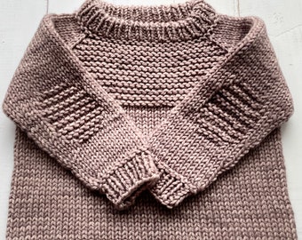 modern sweater knitting pattern, easy seamless knitting pattern, unisex sweater, teen sweater (3mo to 16yo) - Breather