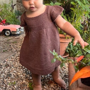 Timeless dress knitting pattern with seed stitch, dress or tunic for babies and girls, sizes 3mo to 10yo Fable Dress image 2