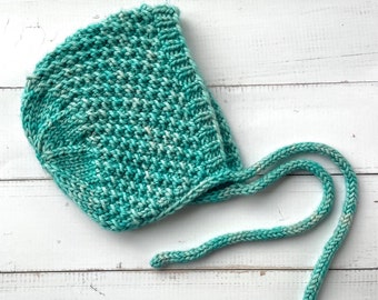 Textured bonnet knitting pattern, unisex baby bonnet (Newborn to Child) - Teatime bonnet DK