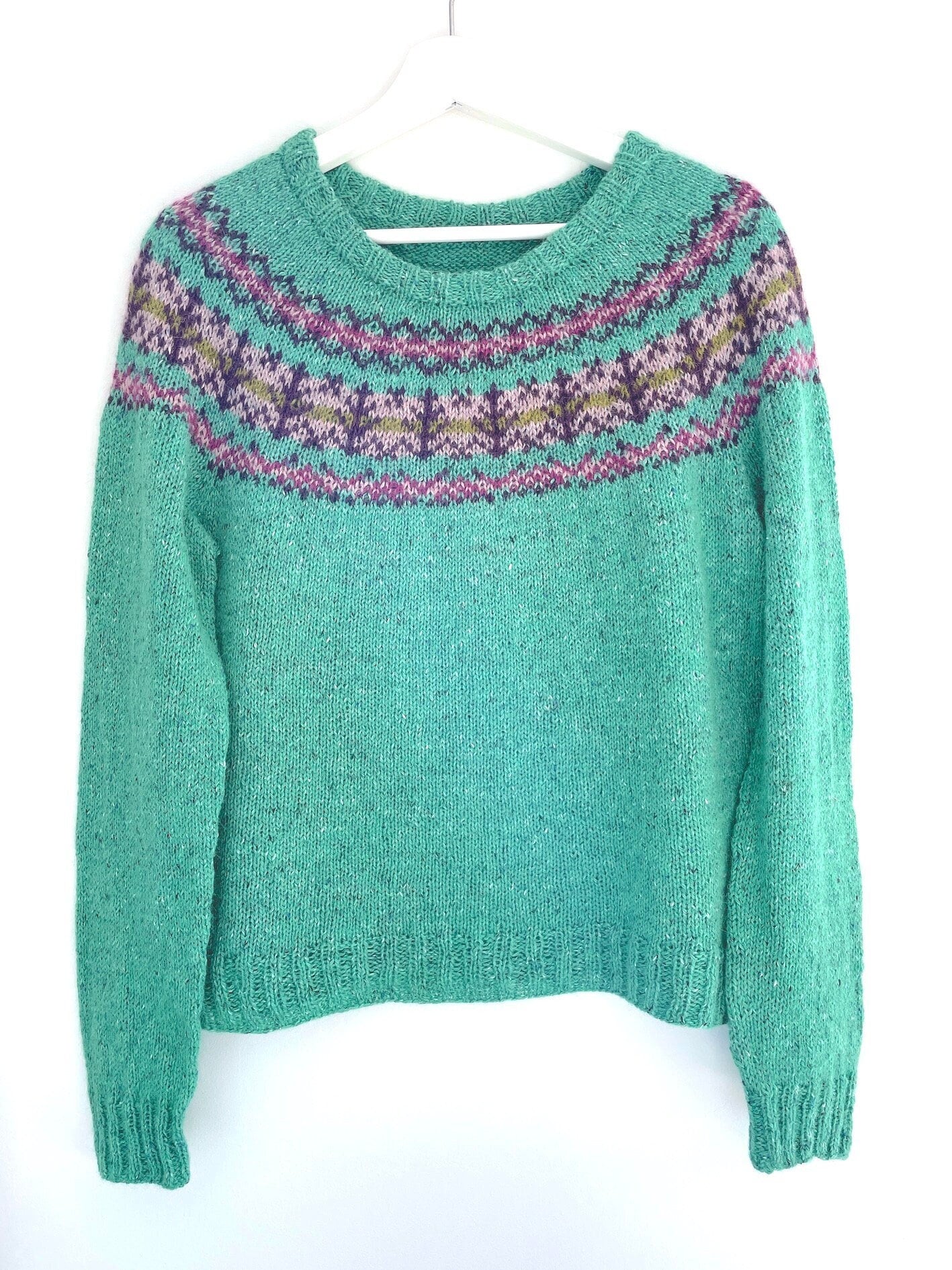 Colorwork Yoke Sweater Knitting Pattern, Stranded Colorwork