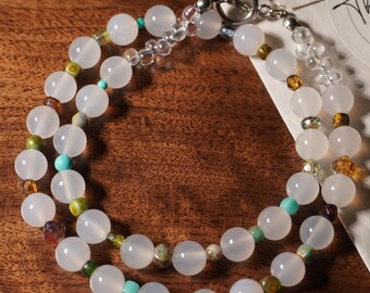 Tranquil waters necklace - white agate necklace