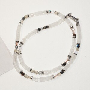 Ethereal Harmony Necklace - handcrafted white crystal and vibrant Czech glass beads