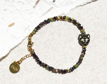 Lucky Black Cat Bracelet: Picasso Beads, Good Fortune Charm