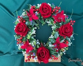 Christmas Wish Wreath, Artificial Christmas Wreath, Grave, Memorial, Funeral, Floral Tributes, Xmas Decoration, Wreath, Door, Seasonal