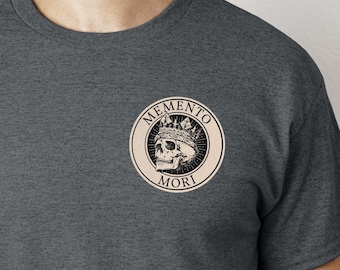 Memento Mori Tshirt Skull Design Tee Gothic Gift for Him Graphic Top Dark Clothing Shirt Stoic Gift Shirt Tee Men's Tee Gift Shirt