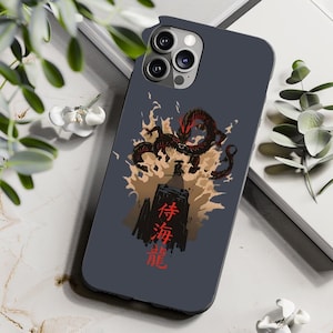Japanese Dragon and Samurai Art Phone Case Anime Gift Phone Case For iPhone 16 15 14 13 Samsung Galaxy S25 S24 S23 Google Pixel 9 8 7 6