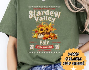 Koszulka Stardew Valley Fair, prezent dla okazjonalnego gracza, unisexowa bawełniana koszulka z nadrukiem, prezent dla niej, wygodna koszulka do gier, prezent dla nerdowskiego geek'a