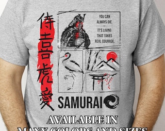Tshirt samouraï streetwear japonais Tee unisexe guerrier chemise graphique culture asiatique haut samouraï cadeau pour lui son samouraï esthétique japonais