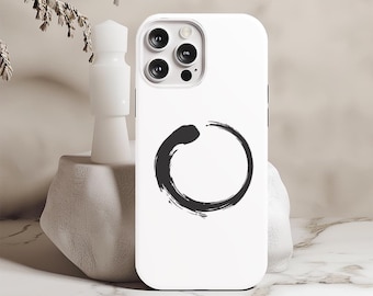 Enso Symbol Phone Case Japanese Tough Case for iPhone Samsung Galaxy Google Pixel Protective Cover Zen Circle Gift for Meditation Yoga Lover