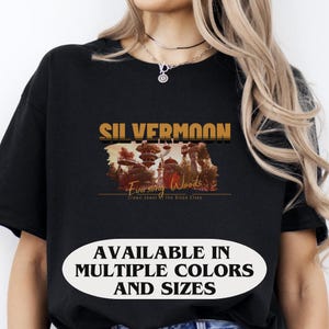 World of Warcraft Shirt Silvermoon Unisex Cotton Tee Gamer Gift Tshirt Video Game Top WoW Fan Apparel Fantasy Graphic Tee Gift for WoW Gamer