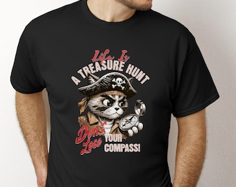 Pirate Cat T-Shirt: Funny Graphic Tee, Cat Lover Gift