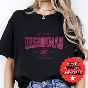 World of Warcraft Gift Shirt Orgrimmar Horde Unisex Tee Gamer T-Shirt Video Game Shirt Gaming Gift for Gamer WoW Tee Top Videogame Gift