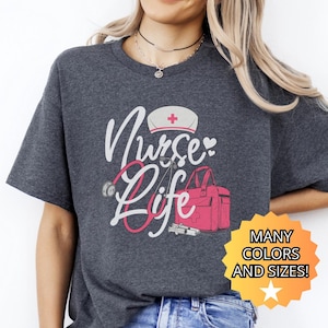 Nurse Life Tshirt Healthcare Worker Gift Tee Unisex Cotton Shirt Nursing Student Present Medical Professional Apparel Tshirt Birthday Gift