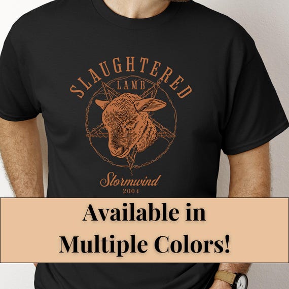 World of Warcraft Shirt Slaughtered Lamb Inn Tshirt Gift for WoW Player Gaming Tee Gift Unisex Cotton Tshirt for MMORPG Fan Video Game Shirt