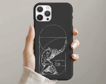 Phone Case Sisyphus Greek Mythology iPhone Samsung Galaxy Google Pixel Tough Protective Cover Phone Case Greek Myth Gift for Him