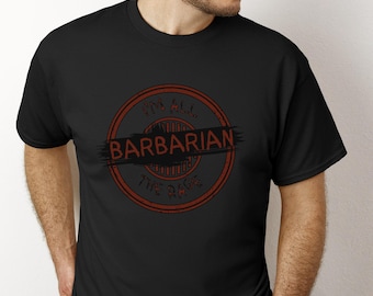 Dungeons and Dragons Barbarian Tshirt - Unisex Heavy Cotton Tee, RPG Tee, Fantasy Geek Shirt, D&D Gift for Nerd, Role Playing Game Top