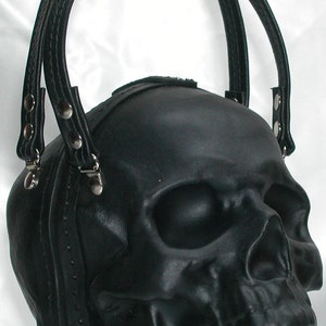 Leather Skull Purse Clutch in Black