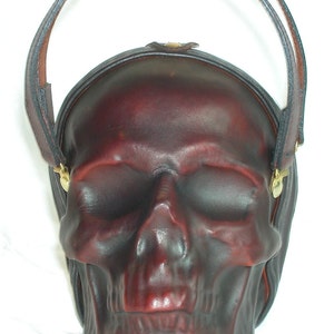 Leather Skull Purse Clutch in OxBlood image 2