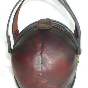 Leather Skull Purse Clutch in OxBlood image 4