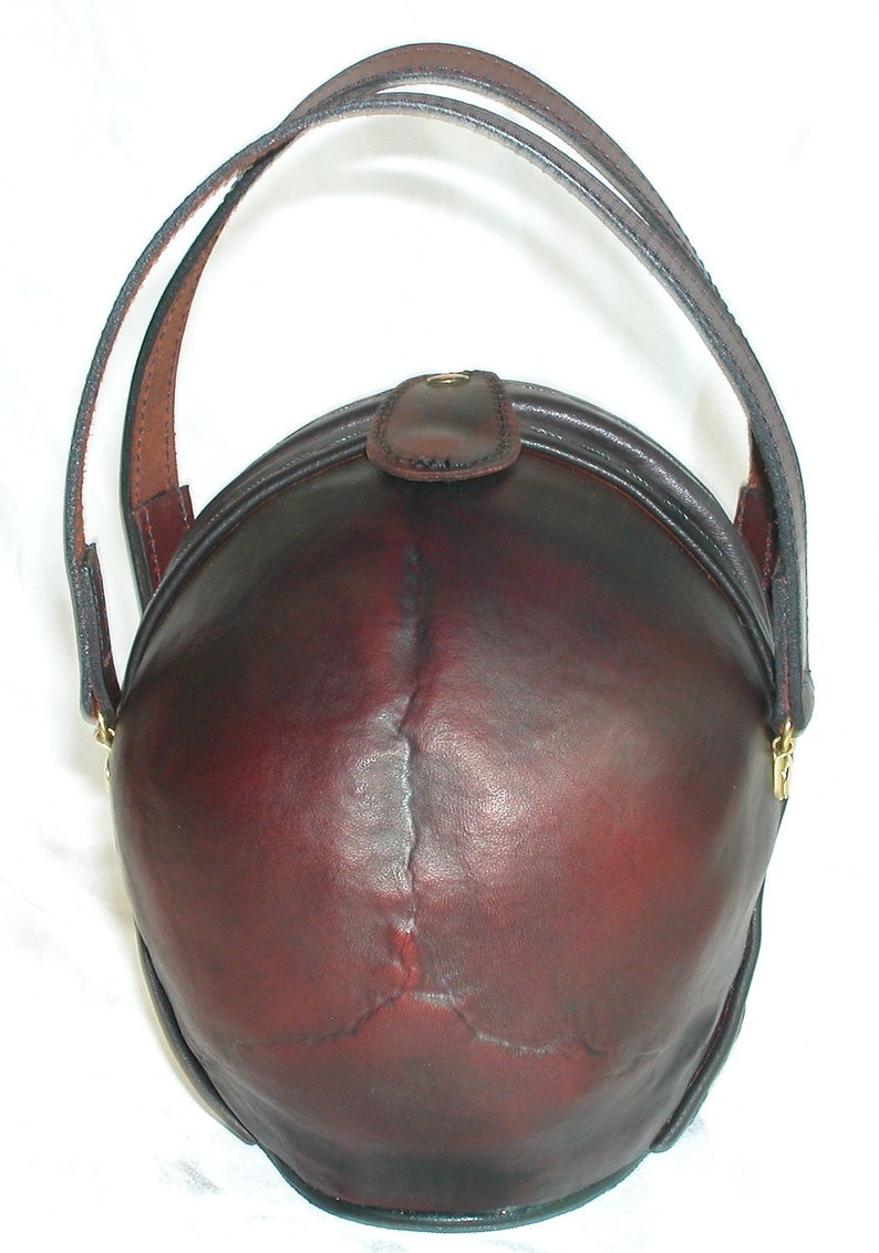 Leather Skull Purse Clutch in OxBlood image 4
