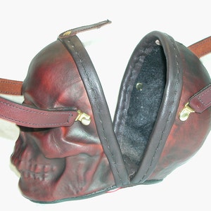 Leather Skull Purse Clutch in OxBlood image 5