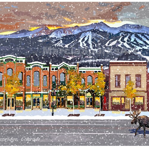 Breckenridge Ski Map Breckenridge Colorado Modern Wall Art Etsy