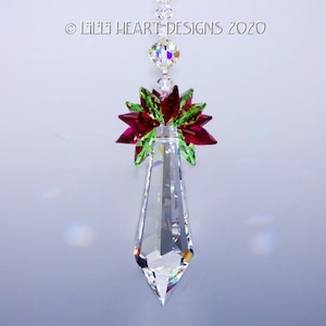 Lilli Heart Designs Annual  *2020 Christmas Ornament* Swarovski Crystal BIG 63mm Strass Drop Logo Etched Prism Limited Edition Suncatcher